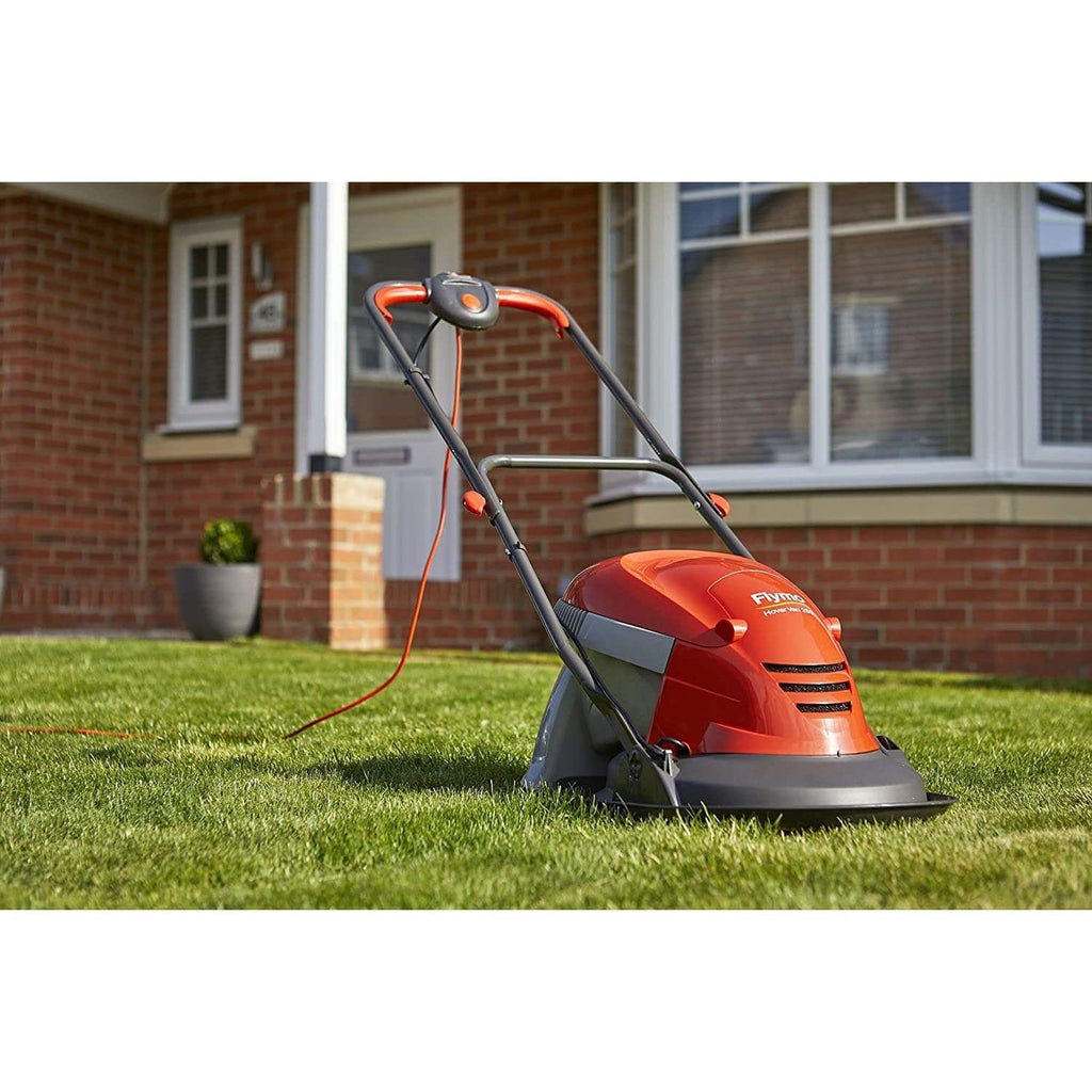Flymo Hover Vac 250 Electric Hover Collect Lawn Mower - 1400W, 25cm Cutting Width, 15L Grass Box, Ambidextrous Handles, Folds Flat, Orange and Grey