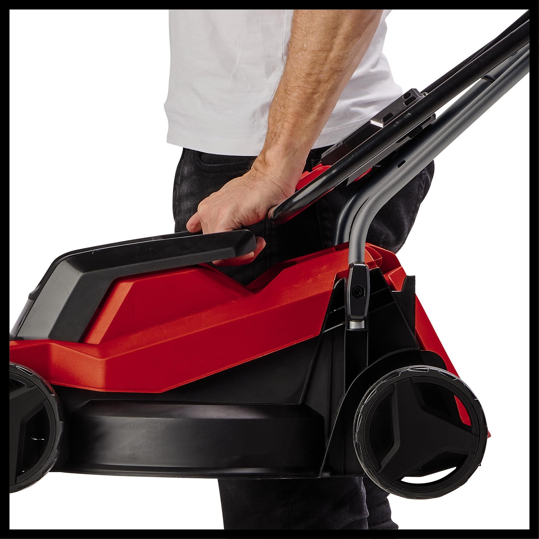 Einhell Electric Lawn Mower, 1000W, 32cm Cutting Width, 30L Large Capacity Grass Box, Variable Height Grass Cutter (30-70mm) - Lightweight Corded Lawnmower for Small Gardens Up to 300m² GC-EM 1000/32
