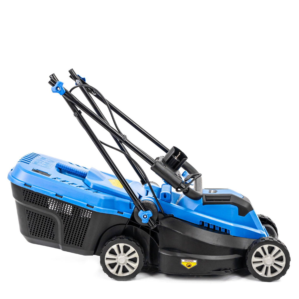 Hyundai 1300W Electric Lawn Mower – 33cm Lightweight Corded Lawnmower, 30L Grass Box, Foldable Handle, 3 Cutting Heights, Ideal for Small Gardens - 3 Year Warranty